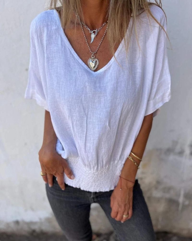 Lässiges Sommer Top Damen V-Ausschnitt – Emma
