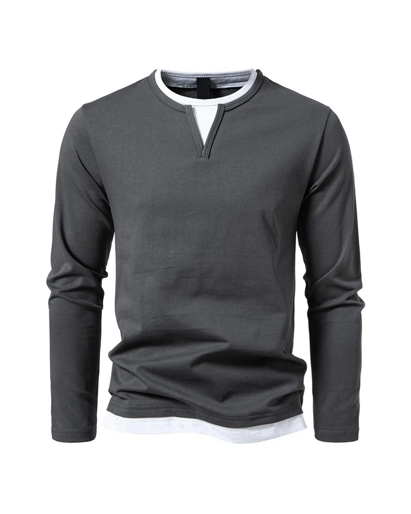 Langärmliges Henley Shirt für Herren – Ralf
