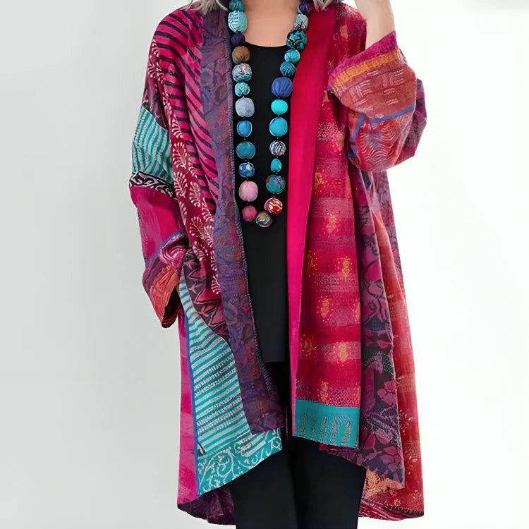 Damen Strick-Cardigan mit Stehkragen und offenem Design – Alina