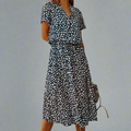Sommerkleid Damen Luftig Blumenprint Elegant Bequem – Solenya