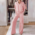 Zweiteiliges Damen Outfit mit V-Ausschnitt Pullover – Lioren