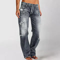 Bequeme Damenjeans mit weitem Bein und Stretch – Alvina