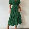 Verfeinerte Plissierte Midi-Kleid mit Rüschen - Abendkleid