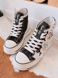 High-Top Canvas-Sneaker mit Blumenmuster – Amelie