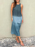 Ärmelloses Maxikleid mit Farbverlauf und Schlitz – Lilya