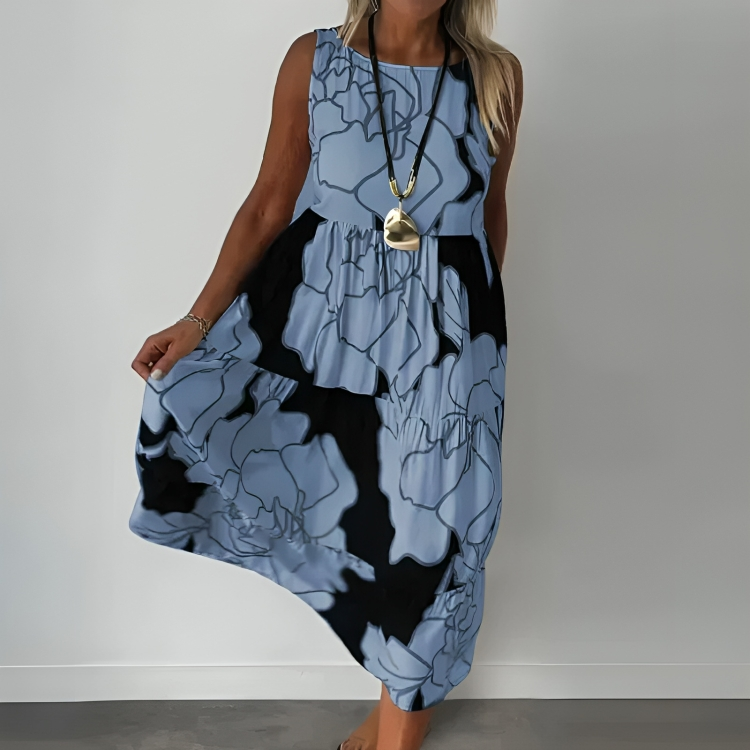 Blumen Kleid Damen locker elegant luftig Sommer – Fioralisa