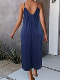 Maxi Sommerkleid mit Trägern und Taschen – Elina
