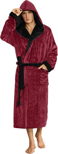 Ultrawarme Fleece Bademantel mit Kapuze für Winter – Bruno