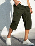 Dreiviertel Cargohose Herren Baumwolle bequem Alltag – Travano