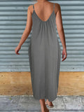 Maxi Sommerkleid mit Trägern und Taschen – Elina
