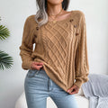 Strickpullover mit elegantem Ausschnitt für Damen – Ella