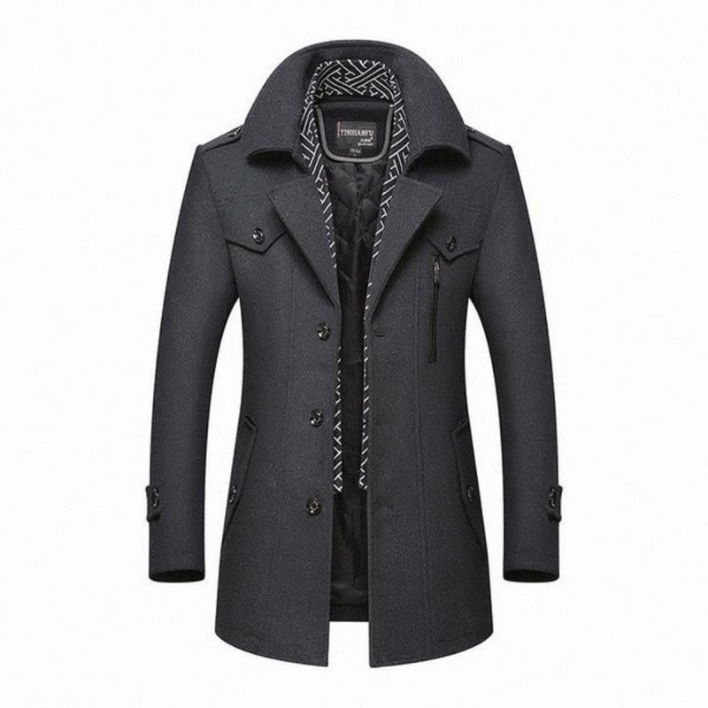Herren Wintermantel mit Reißverschlusskragen und Slim Fit – Dan