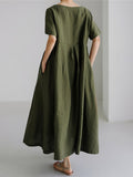 Elegantes Maxikleid mit kurzen Ärmeln für Damen – Mireya