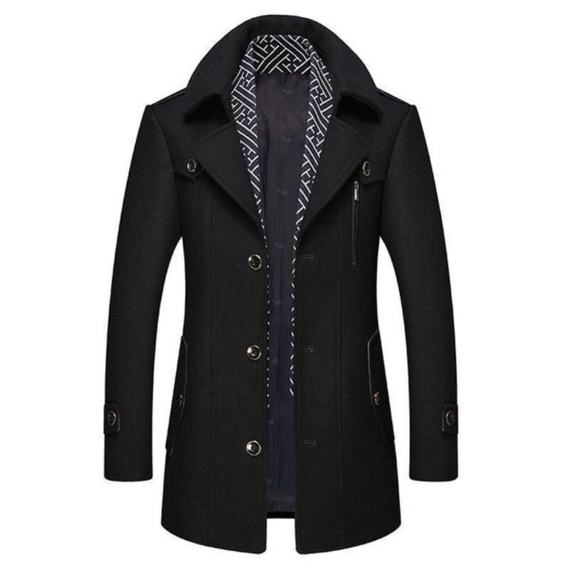 Herren Wintermantel mit Reißverschlusskragen und Slim Fit – Dan