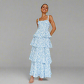 Blumiges Maxikleid mit fließendem Stoff – Helena