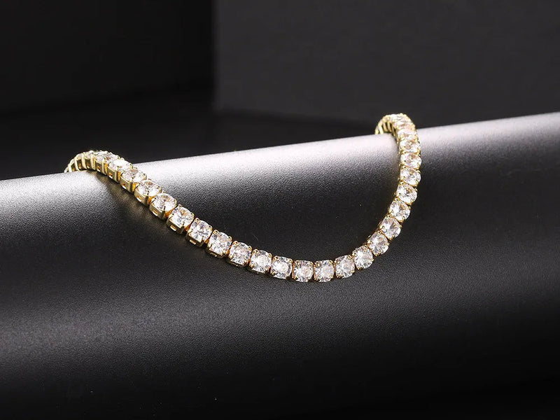 Glitzerndes Tennis-Halsband aus Edelstahl mit Zirkonia – Lena