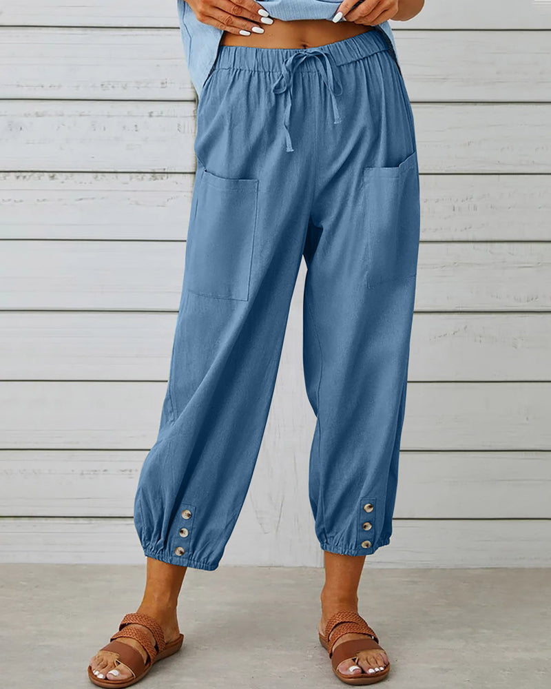 Hoch taillierte Damenhose mit weitem Bein für Eleganz – Lorelei