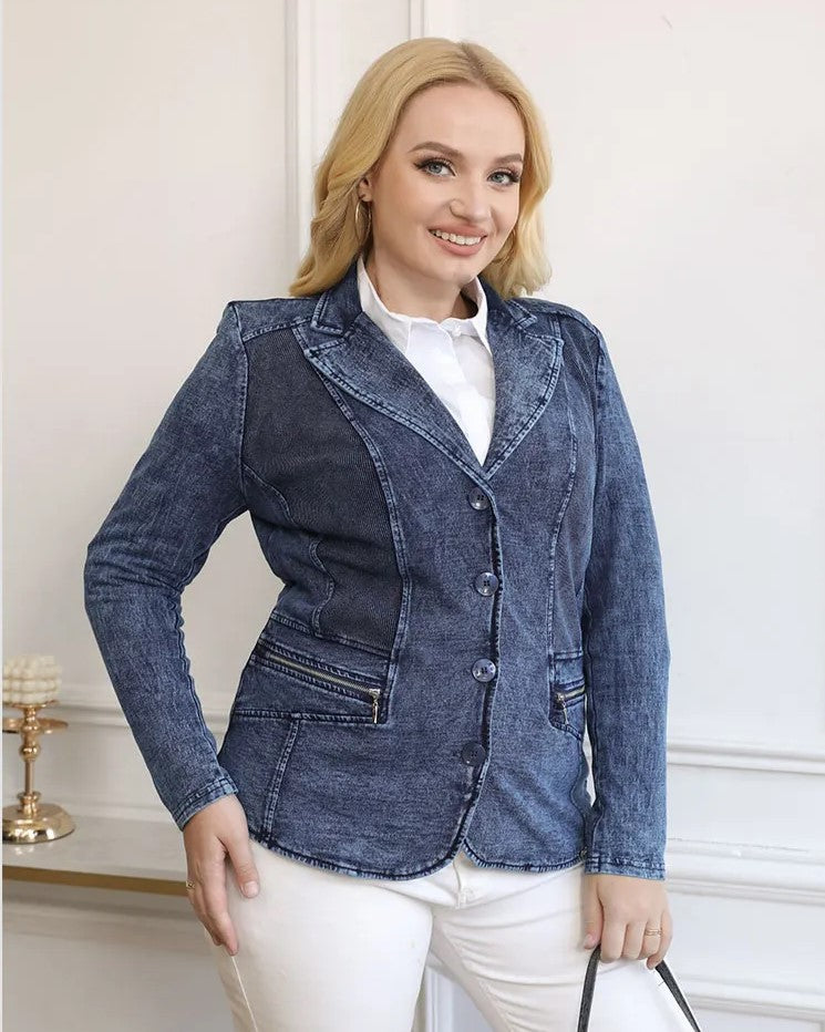 Eleganter Denim-Anzug mit Baumwoll-Details – Antie