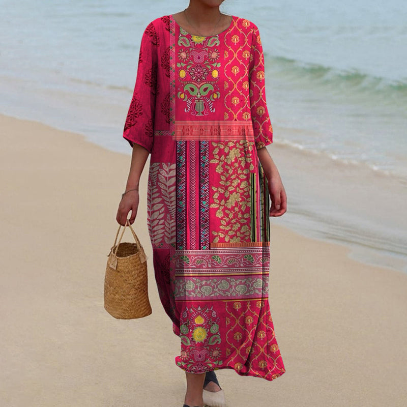 Ethno Maxikleid mit Muster für Damen – Malika