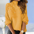 Eleganter Damen Rollkragenpullover mit Perlendetails – Selvara
