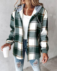 Damen-Kariertjacke mit Knöpfen für jede Saison – Sophie