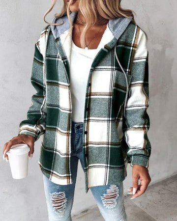 Damen-Kariertjacke mit Knöpfen für jede Saison – Sophie