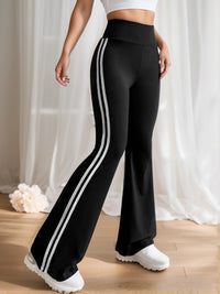 Gestreifte High-Waist Flared Hose mit Stretch – Jasmin
