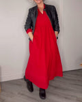 Klassisches Midi-Kleid mit V-Ausschnitt - Eleanor