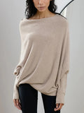 Oversized Damenpullover mit asymmetrischem Kragen – Sophia