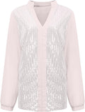 V-Ausschnitt Plus-Size Bluse mit Pailletten – Annelie