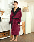 Ultrawarme Fleece Bademantel mit Kapuze für Winter – Bruno