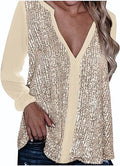 V-Ausschnitt Plus-Size Bluse mit Pailletten – Annelie