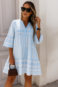 Sommerliches Boho Rüschenkleid mit ausgestellten Ärmeln – Lena