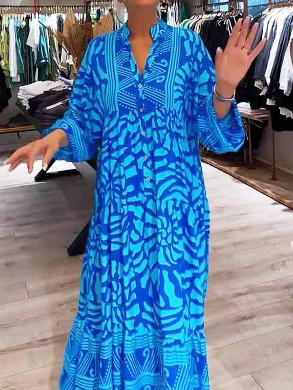 V-Ausschnitt Midi Kleid Damen entspannt elegant – Isabelle