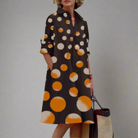 Midikleid mit Polka-Dots und figurfreundlichem Schnitt – Theresia
