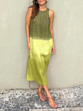 Ärmelloses Maxikleid mit Farbverlauf und Schlitz – Lilya