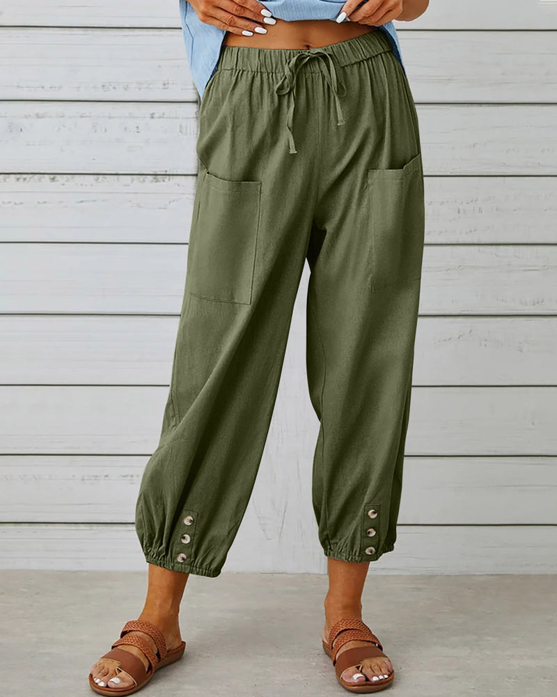 Hoch taillierte Damenhose mit weitem Bein für Eleganz – Lorelei