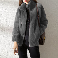 Damen Wende-Fleecejacke mit Stehkragen für Winter – Therina