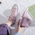 High-Top Canvas-Sneaker mit Schmetterlingsmotiv – Liliana