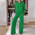Zweiteiliges Damen Outfit mit V-Ausschnitt Pullover – Lioren