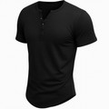 Kurzarm-Henley-Shirt Herren Freizeit Baumwolle-Elastan – Dennis