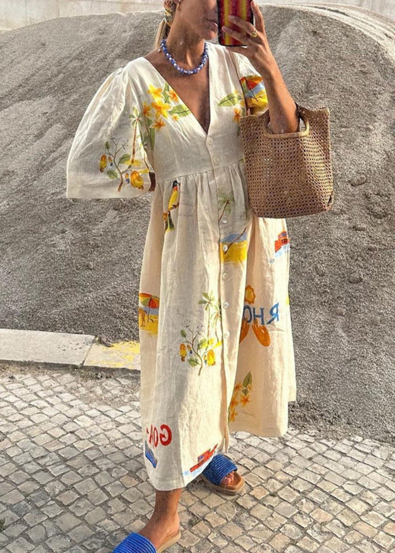 Sommerkleid Mediterran Elegant Luftig für Damen – Serilda