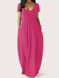 Unifarbenes Damen Maxikleid mit Taschen – Maisie