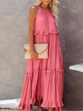 Sommerkleid Neckholder A-Linie Luftig Boho – Feliora