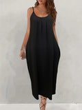 Maxi Sommerkleid mit Trägern und Taschen – Elina