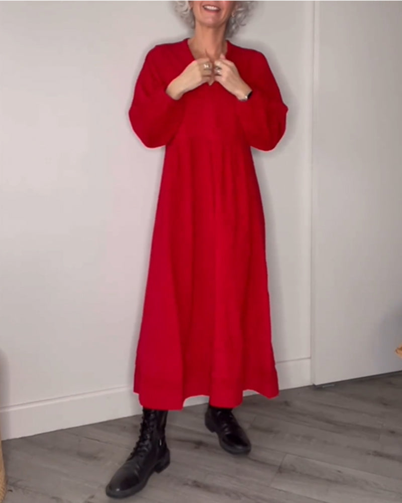 Klassisches Midi-Kleid mit V-Ausschnitt - Eleanor