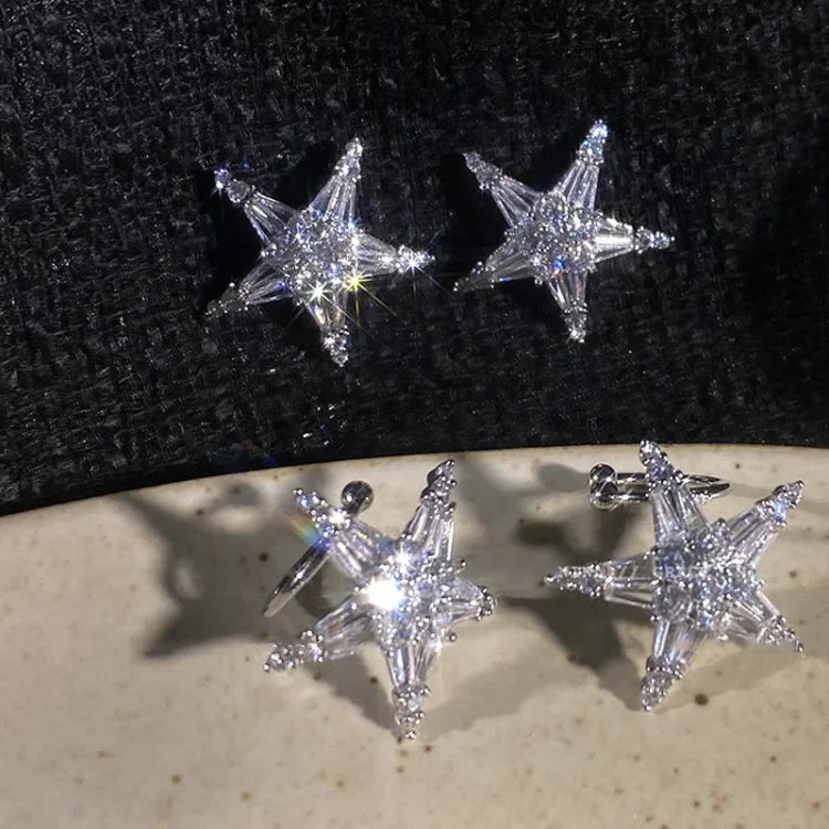 Zirkonia-Stern-Ohrringe & Ear Cuffs aus Silber – Estelle
