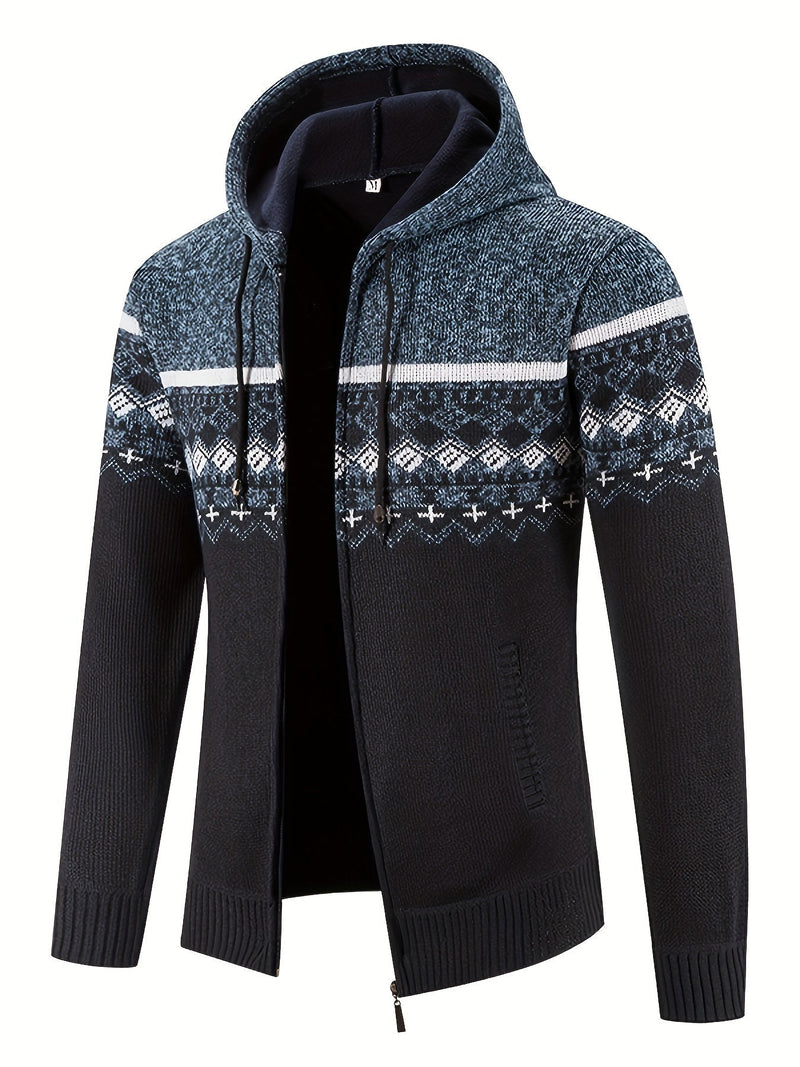 Stylischer Kapuzenpullover mit Karomuster für Herren – Joachim