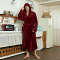Ultrawarme Fleece Bademantel mit Kapuze für Winter – Bruno