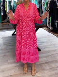 V-Ausschnitt Midi Kleid Damen entspannt elegant – Isabelle